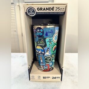 “LIFE IS GOOD” Grande Winter Theme 25oz Tumbler - NIB